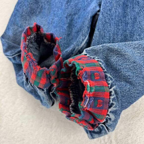 Oshkosh Vintage denim & plaid girls Overall pants Jeans size 24 months USA - Picture 4 of 6